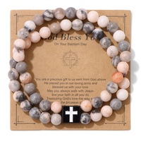 Lot de bracelets élastiques pour couple, perles de pierre volcanique et turquoise blanche de 6 mm, accessoires de mode