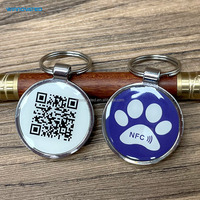 Anillo de acero inoxidable epoxi RFID códigos QR etiqueta para mascotas NFC para seguimiento de perros