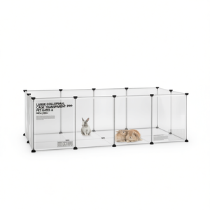 Jaula Plegable Grande para Mascotas, Transparente, de PP, para Interiores - Product Image 1