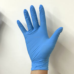 Custom Nitrile nero blu 9 pollici 5mil salone Spa tatuaggio salone impugnatura in lattice Make up 100% monouso guanti in Nitrile - Product Image 3