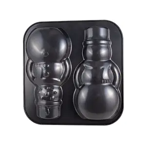 XINZE Non-Stick Christmas Snowman Baking Pan Diy Holiday Decoration Carbon Steel Cake Mould