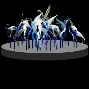 גדול אמנות חתונה קישוט spike מפורסם מודרני בהיר כחול מוראנו זכוכית פסל
