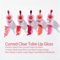 Vente en gros de gloss à lèvres minéral hydratant longue durée, vegan, à haute pigmentation, résistant à l'eau, avec logo personnalisé certifié MSDS