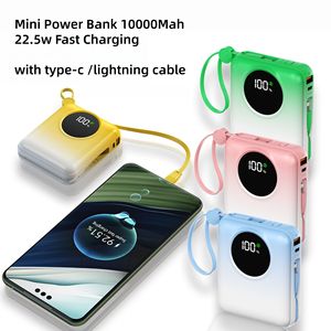 Nuevos productos 2025 Mini tamaño colorido Powerbank 22,5 W bancos de energía de carga rápida 10000mAh con cables - Product Image 2