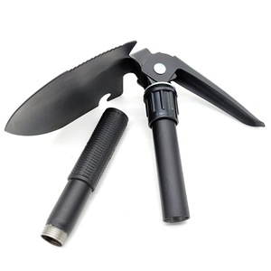 Pelle de survie multifonctionnelle pliable 4-en-1 en acier inoxydable, mini pelle de camping portable pour les situations <span class=keywords><strong>d</strong></span>'urgence en voiture - Product Image 3