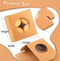 Scatola in Carta Kraft Ecologica Personalizzata con Finestra Rotonda, Pieghevole e Richiudibile, per Confezioni Regalo di Matrimoni e Compleanni