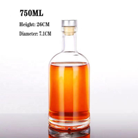 Bouteille en verre carrée élégante et moderne pour whisky artisanal et brandy artisanal