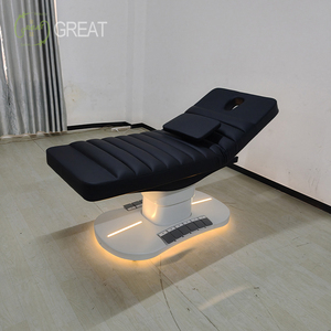 Equipo de Salón de Belleza de Lujo, Muebles Dorados para <span class=keywords><strong>Spa</strong></span>, Juego de Camillas de Masaje Curvas Modernas, Camilla Facial para Extensión de Pestañas, Clínicas de Belleza, 3 Motores, Plegable - Product Image 3