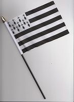 100% Polyester Brittany 3X5 Ft Bretagne Gwenn-ha-du Drapeau Bars Logo Imprimé Numérique pour Concerts et Chambres Décor avec Œillets