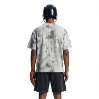 T-shirt long en coton à manches courtes, personnalisable, tie-dye, effet vieilli, tricot gaufré, coupe oversize, style vintage délavé, streetwear décontracté, hip-hop