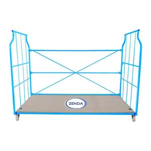 Chariot de stockage à roulettes <span class=keywords><strong>ZENDA</strong></span>, boîte de rangement à quatre roues, pliable sur 4 côtés, chariot logistique pour entrepôt - Product Image 3