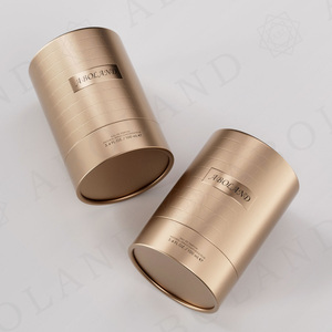 Aboland High End Fragrance Cosmetic Packaging Cylinder Rigid Box Custom Gold <b>Foil</b> Hot Stamping Gift <b>Container</b> - Product Image 5