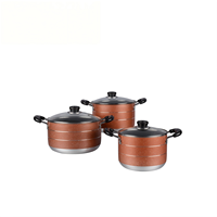Batterie de cuisine professionnelle en alliage d'aluminium antiadhésive OEM, ensemble de casseroles profondes de haute qualité, plusieurs tailles disponibles