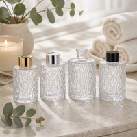 Bouteille en verre de luxe pour diffuseur de parfum d'ambiance, flacon vide transparent carré pour diffuseur à bâtonnets, avec bouchon, vente en gros