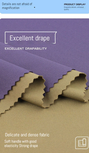 230G <span class=keywords><strong>Polyester</strong></span> Da Matte Hai Mặt Thể Thao Vải 85% <span class=keywords><strong>Polyester</strong></span> 15% Spandex Bốn Mặt Đàn Hồi Yoga Quần Áo Vải - Product Image 4