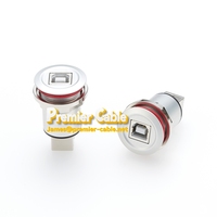 Adaptateur de montage en panneau traversant avec prise femelle USB 2.0 B à bride circulaire, coupleur traversant USB Type-B à montage encastré