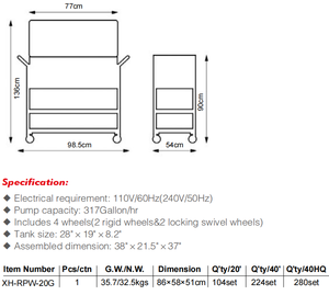 Carro <span class=keywords><strong>de</strong></span> Lavado Móvil <span class=keywords><strong>de</strong></span> Acero <span class=keywords><strong>de</strong></span> 20 Galones con 4 Ruedas y Estante <span class=keywords><strong>de</strong></span> Servicio, Certificado ETL, 1 Año <span class=keywords><strong>de</strong></span> Garantía, Carro <span class=keywords><strong>de</strong></span> Limpieza para Taller - Product Image 4