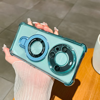 Étui de téléphone portable transparent en acrylique pour Mate 40 50 60 70 80 Promax, étanche, anti-chute, avec support magnétique invisible
