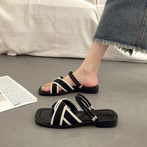 French fairy Style Flat Sandals Women Summer Fashion Dress Matching Temperament 2026 New Trendy Versatile Roman <b>slippers</b> - Product Image 1