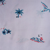 Kain Satin Cetak Batik Palm Desain Khusus 100% Katun Murni untuk Pakaian/Kemeja