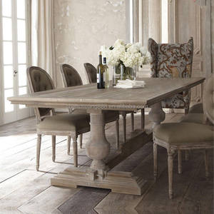 Table à manger américaine en bois massif européen rétro créative grande planche Style français vieille longue Table maison Table <span class=keywords><strong>d</strong></span>'invités - Product Image 4