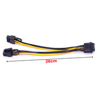 PCIE Kabel Catu Daya Adaptor Kartu Video Grafis, 8 Pin Ke Dual 8 (6 + 2) Pin VGA, Kabel Catu Daya Adaptor Kartu Video Grafis 0.2M