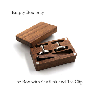 Logo personalizzato inciso di lusso noce contenitore regalo da viaggio imballaggio in legno cravatta Clip <span class=keywords><strong>porta</strong></span> <span class=keywords><strong>gemelli</strong></span> - Product Image 3