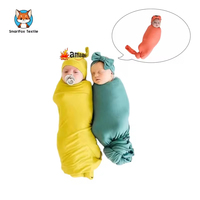 3 Paquetes de Envolturas para Recién Nacidos, Conjuntos de Envolturas de Algodón y Fibra de Bambú Tejidas para Bebés, Gorro y Diadema Personalizables, Ecológicos, de Secado Rápido, para Dormitorio