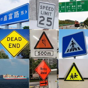 Señales de Tráfico Temporales de Aluminio Reflectantes Naranjas para Seguridad Vial, Advertencia de Construcción, Control de Tráfico, <span class=keywords><strong>Obras</strong></span> Viales - Product Image 6