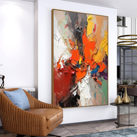 Peinture à l'huile abstraite texturée 3D peinte à la main sur toile, épaisse, paysage, taille personnalisable, décoration moderne pour la maison