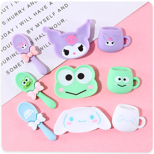 Cartoon Resin Cup Spoon Set Irregular Shape Hand Painted Artistic <b>Craft</b> Decor For Diy Projects - Product Image 3