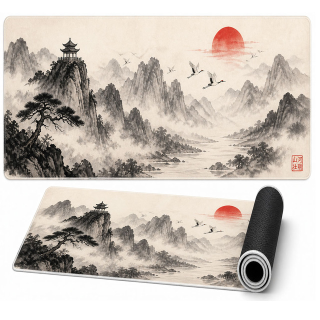 Eco-Friendly Gaming Mouse Pad Custom Artwork Natural Rubber Base XXL Sublimation Desk Mat with Waterproof Coating