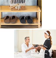 Pantuflas de Spa, Pantuflas de Interior, Pantuflas Reutilizables Antideslizantes para Mujeres y Hombres, para Dormitorio, Hotel, Viajes, Bodas