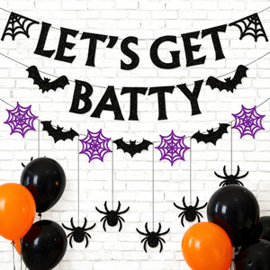 Artículos Decorativos de Fieltro con Temática de Halloween, Guirnalda de Murciélagos y Arañas, Banderines para Fiestas - Product Image 4