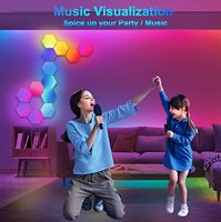 Nouvelle lampe quantique hexagonale LED à télécommande, lampe décorative intelligente pour la maison, pour salle de jeux, studio de danse, mur musical, lecture de musique via application