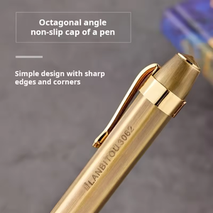 Penne <span class=keywords><strong>a</strong></span> <span class=keywords><strong>sfera</strong></span> con Logo Vintage in metallo personalizzato di lusso penne stilografiche in ottone penne regalo in metallo con marchio personalizzato - Product Image 4