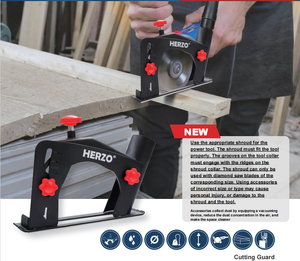Protector <span class=keywords><strong>de</strong></span> Polvo Universal para Amoladora Angular HERZO, Protector <span class=keywords><strong>de</strong></span> Corte con Puerto <span class=keywords><strong>de</strong></span> Extracción <span class=keywords><strong>de</strong></span> Polvo para Cortar Concreto, Piedra y Azulejos - Product Image 3