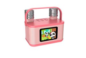 เครื่องคาราโอเกะขนาดเล็กสำหรับผู้ใหญ่และเด็ก ลำโพงบลูทูธแบบพกพา พร้อมไมโครโฟนไร้สาย 2 ตัว ไฟ LED พร้อมหน้าจอ ของขวัญ - Product Image 2