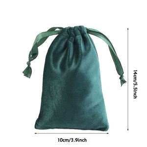 Sac cadeau de luxe en velours moelleux 10x14cm, pochette souple à cordon, sac de rangement portable pour colliers, cadeaux de mariage et d'entreprise - Product Image 2