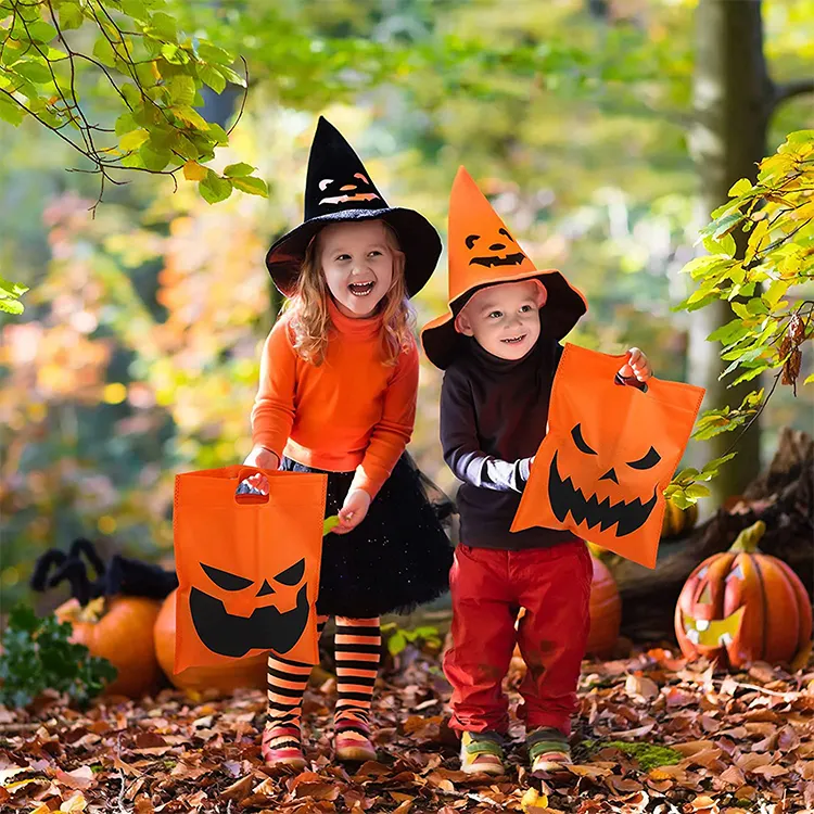 Bán Sỉ Túi Vải Không Dệt Cắt Hình Kẹo Bí Ngô Tiệc Halloween Cho Trẻ Em