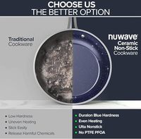 Ensemble de 7 ustensiles de cuisine antiadhésifs avec couvercle, ensemble de cuisine en aluminium avec revêtement antiadhésif, compatible lave-vaisselle et four