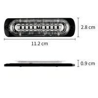 Feux de signalisation d'urgence multicolores à 18 modes stroboscopiques, 5W LED IP65, boîtier en alliage d'aluminium, montage latéral pour camion, SUV, tout-terrain