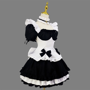 Black And White Chocolate Maid Outfit Lolita Princess Dress For Game Anime Role Playing Spring 2023 Polyester Fiber Costume - Product Image 2