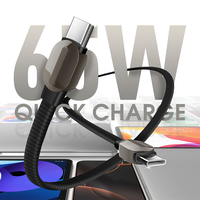Câble de charge rapide LDNIO LC212C 65W PD QC USB, câble de données 65W PD Type-C vers Type-C, coque en alliage de zinc, 1M/2M, câble de charge et de synchronisation
