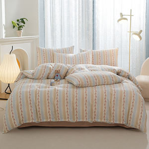 Set di biancheria da <span class=keywords><strong>letto</strong></span> indossabile in quattro pezzi con doppio filato di cotone 100% semplice personalizzato all'ingrosso - Product Image 2