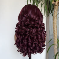 Perruque Lace Front Synthétique Latisha Afro Kinky Curly Deep Mixed Wave pour Femmes Noires, Volume Élevé, Sans Colle, Résistante à la Chaleur