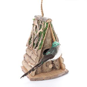 Estilo rústico de campo, decoração de jardim, casa de pássaro de madeira artesanato, casas de pássaros - Product Image 5
