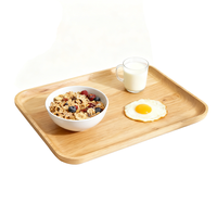 Plateau à collation rectangulaire en bois de frêne avec logo personnalisé Natural House, plat à fruits, plat de service pour bar, café, fête