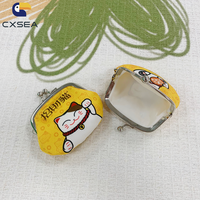 Dompet & Tempat Kartu Anak Motif Kartun dengan Gesper Besi, Dompet Koin, Hadiah untuk Anak-anak atau Wanita, Bahan Poliester