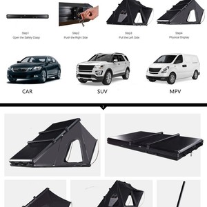 เต็นท์หลังคารถยนต์ทรงสามเหลี่ยม อลูมิเนียมอัลลอยด์ 210x132x150 ซม. เปิดอัตโนมัติรวดเร็ว สำหรับตั้งแคมป์กลางแจ้งทุกฤดู เต็นท์หลังคารถ SUV - Product Image 4